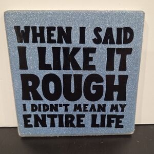 Blue and Black Decorative Sign